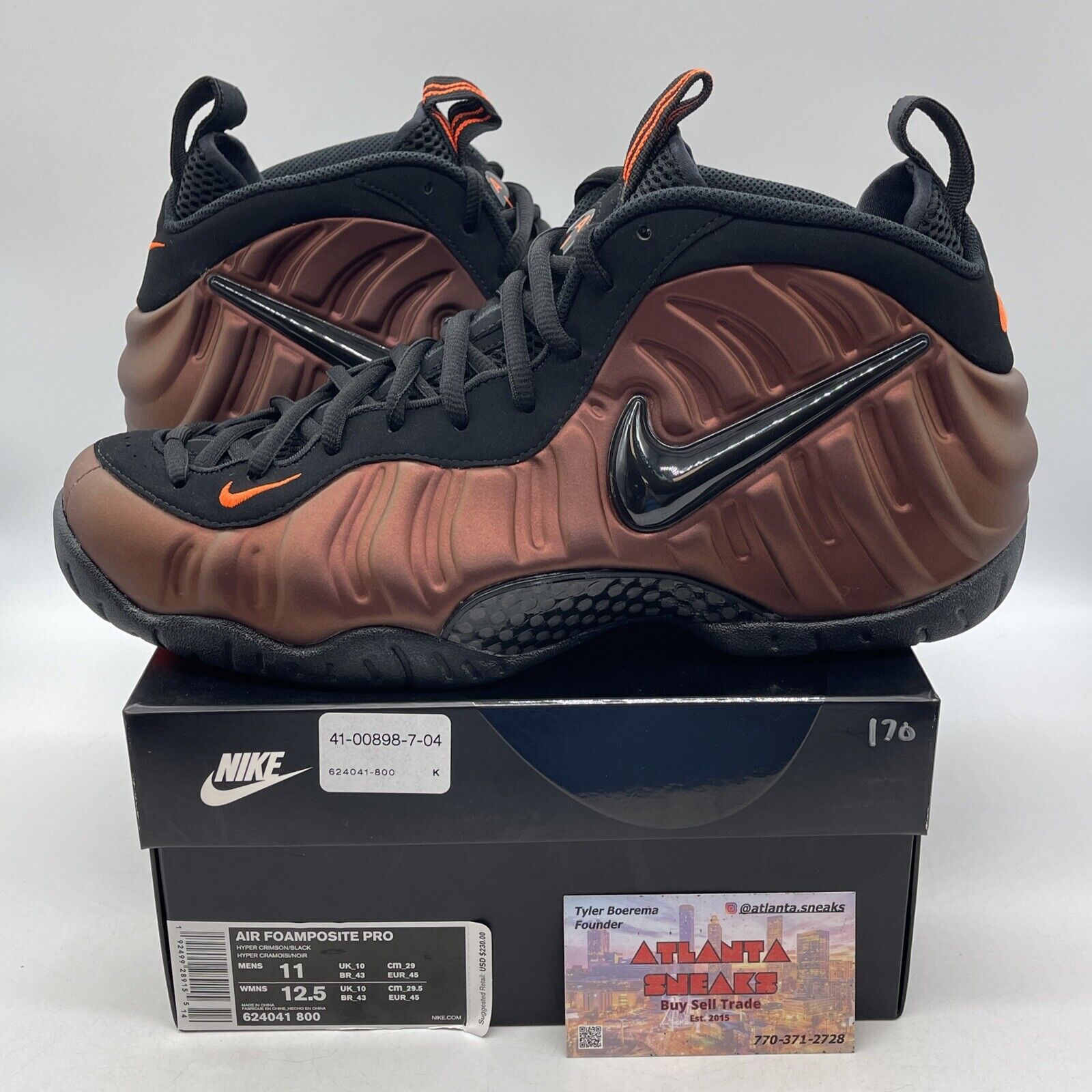 Size 11 - Nike Air Foamposite Pro Hyper Crimson Orange Leather (624041-800)