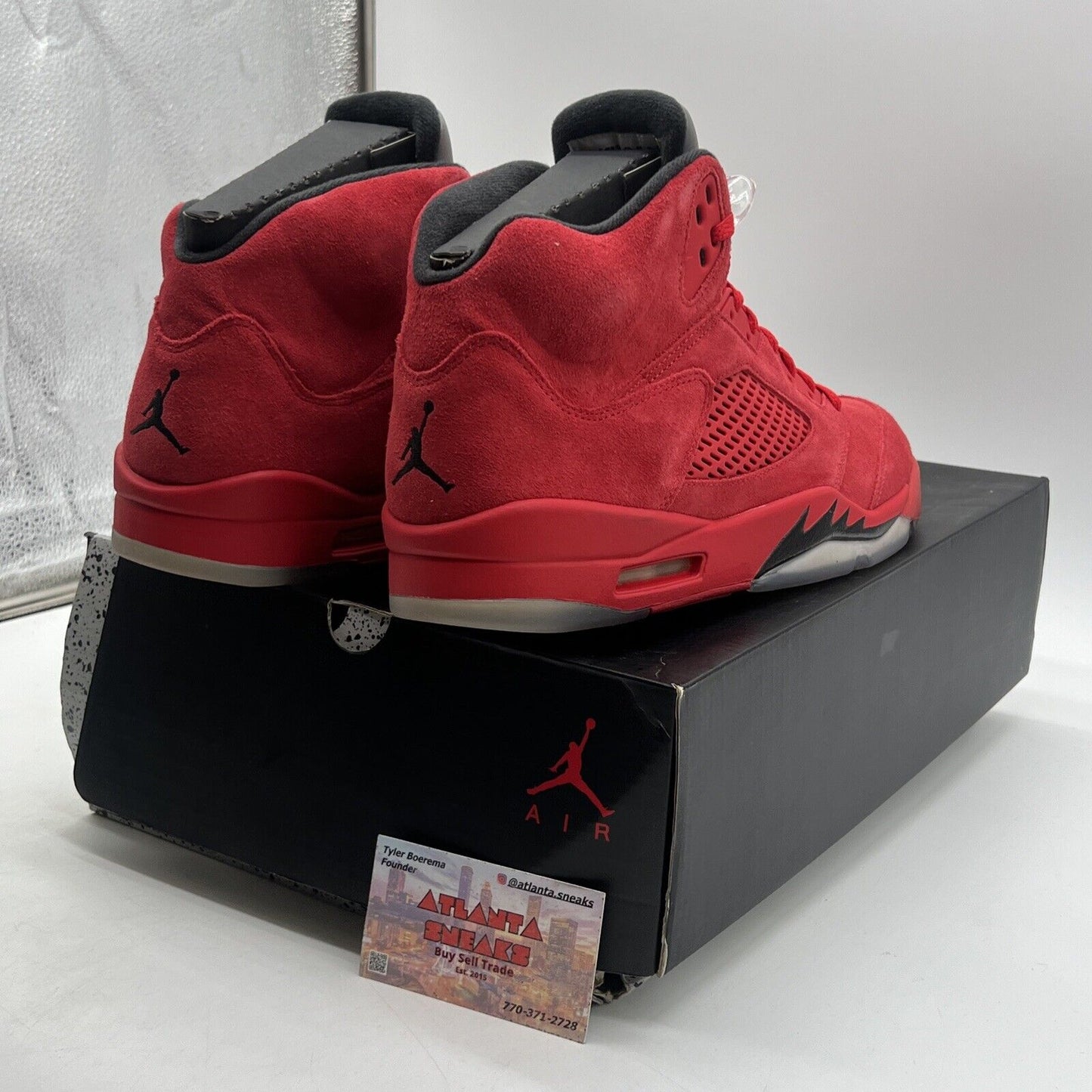 Size 11.5 - Air Jordan 5 Retro Red Suede Black Grey Suede (136027-602)
