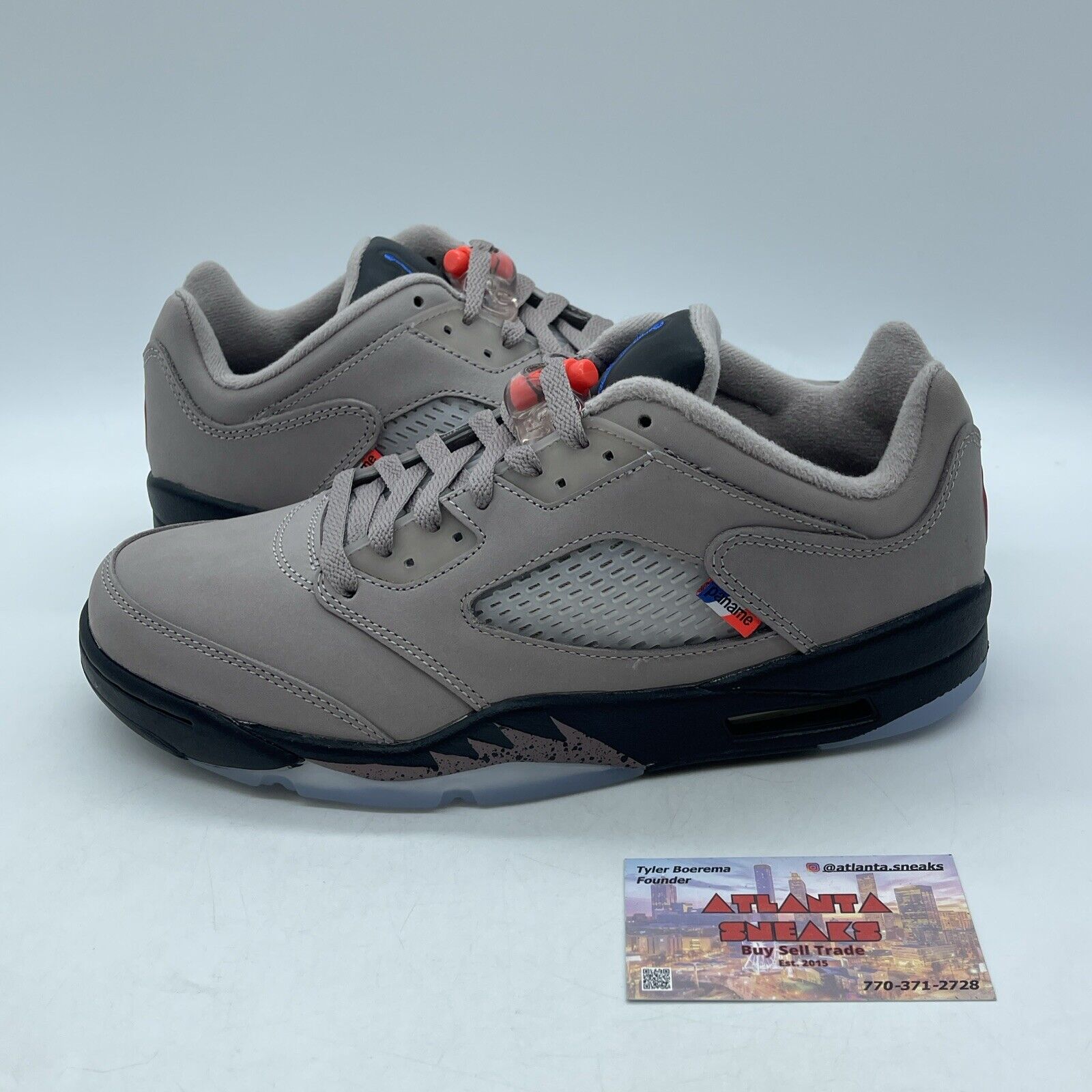 Size 8.5 - Jordan 5 Low x Clot Anthracite 2022 Red Black Suede (DX6325-204)