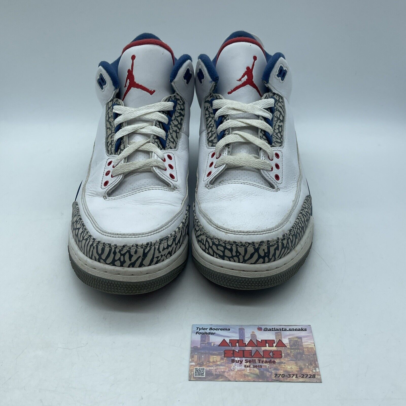 Size 11 - Jordan 3 Retro OG Mid True Blue White Grey Red Suede (854262-106)