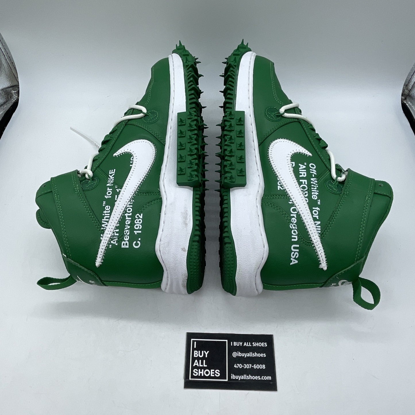Size 11 - Nike Off-White x Air Force 1 SP Leather Mid Pine Green (DR0500-300)