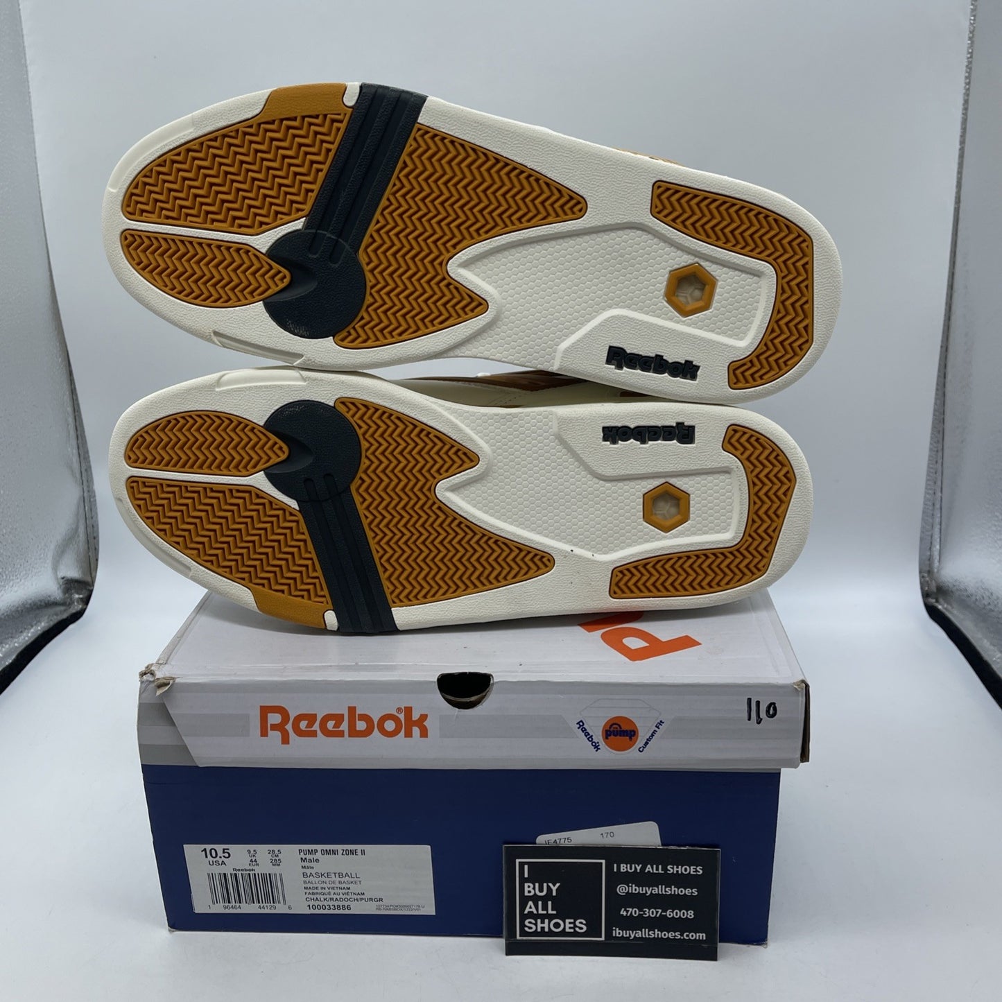 Size 10.5 - Reebok Pump Omni Zone 2 Radiant Ochre Brown Leather (100033886)