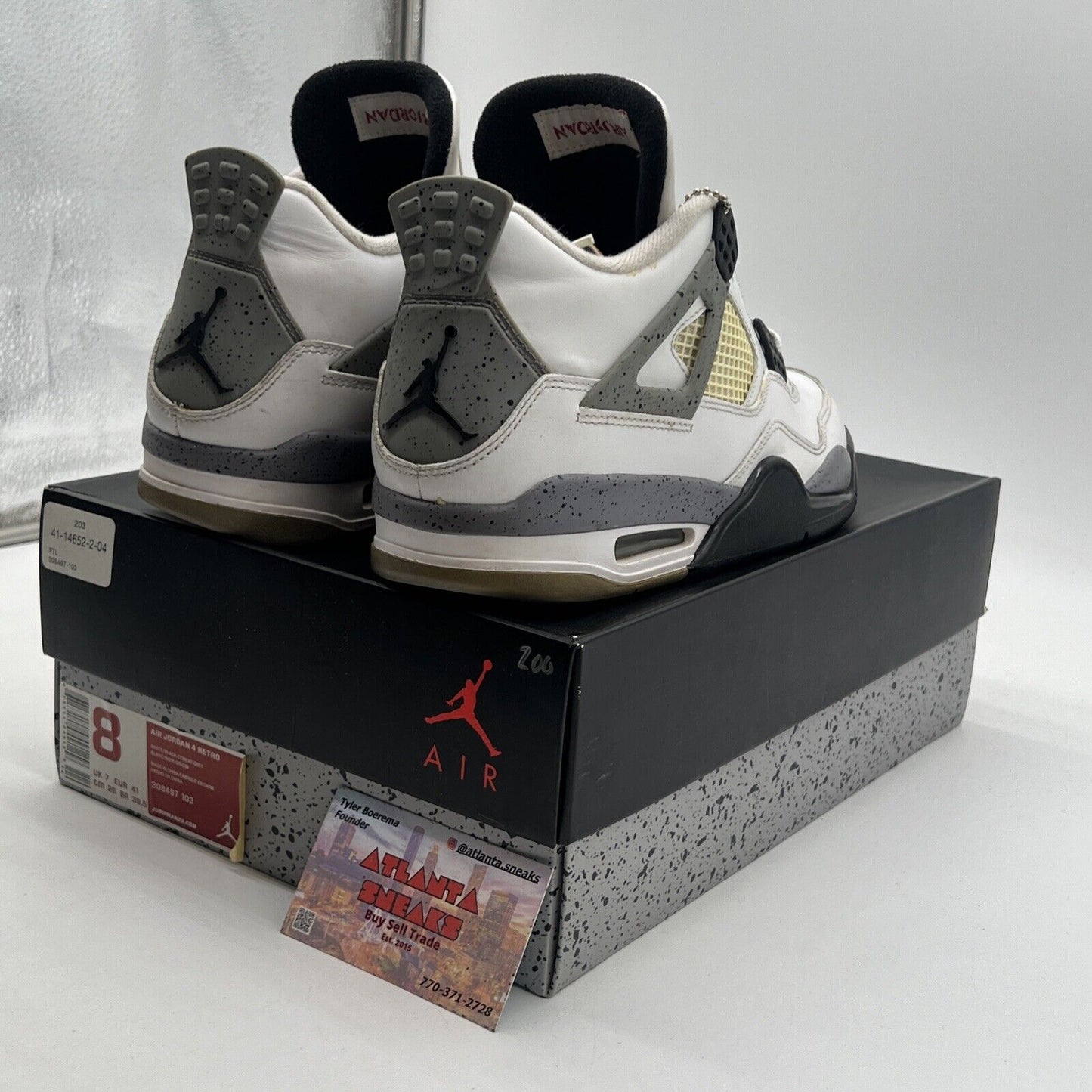 Size 8 - Air Jordan 4 Retro Cement 2012 (308497-103)