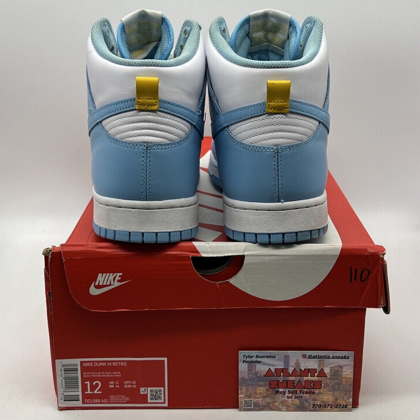 Size 12 - Nike Dunk High Blue Chill White Leather (DD1399-401)