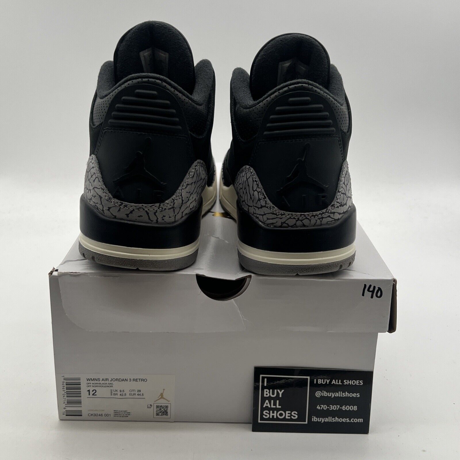 Size 12W - Air Jordan 3 Retro Off Noir W (CK9246-001)