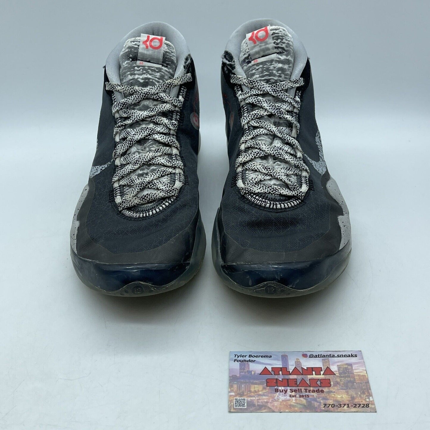 Size 10 - Nike Zoom KD 12 Black Cement Grey White Red (AR4229-002)