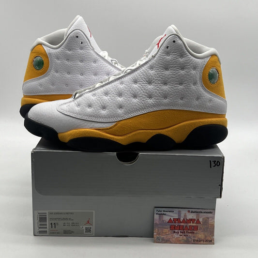 Size 11.5 - Jordan 13 Del Sol 2022 Black White Yellow Suede Leather (414571-167)