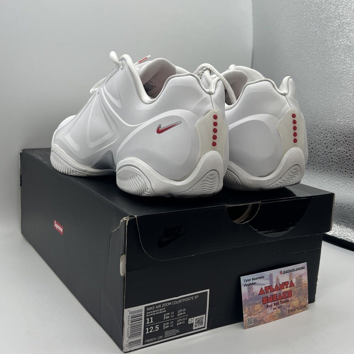 Nike x Supreme Air Zoom Courtposite SP White FB8934-100 Sneakers Men's 11 OG ALL