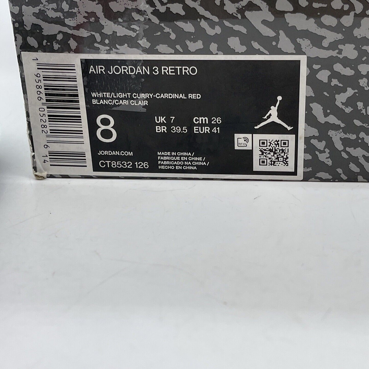 Size 8 - Jordan 3 Retro Mid Cardinal Red White Suede Leather (CT8532-126)