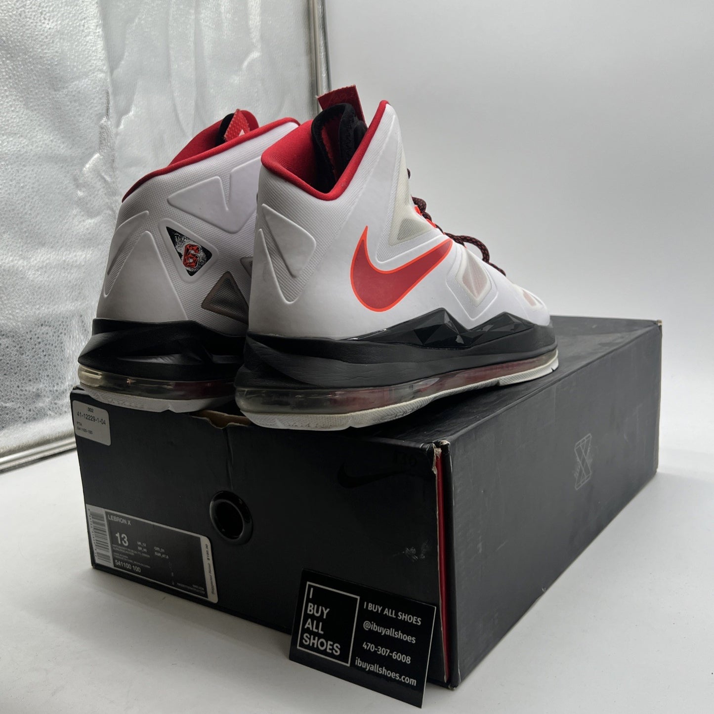 Size 13 - Nike LeBron 10 Heat Home (541100-100)