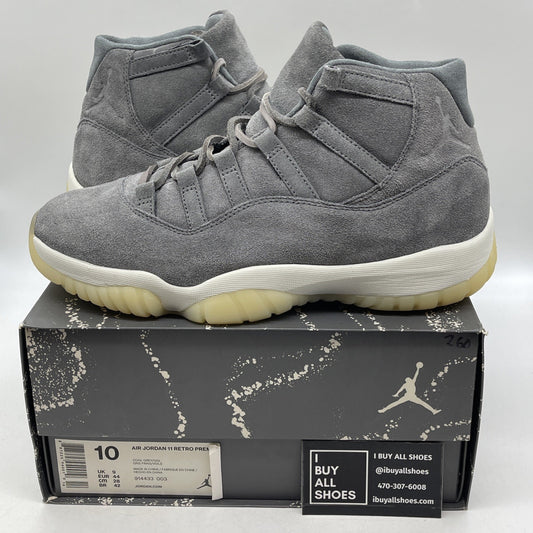 Size 10 - Air Jordan 11 Retro Premium Grey Suede (914433-003)