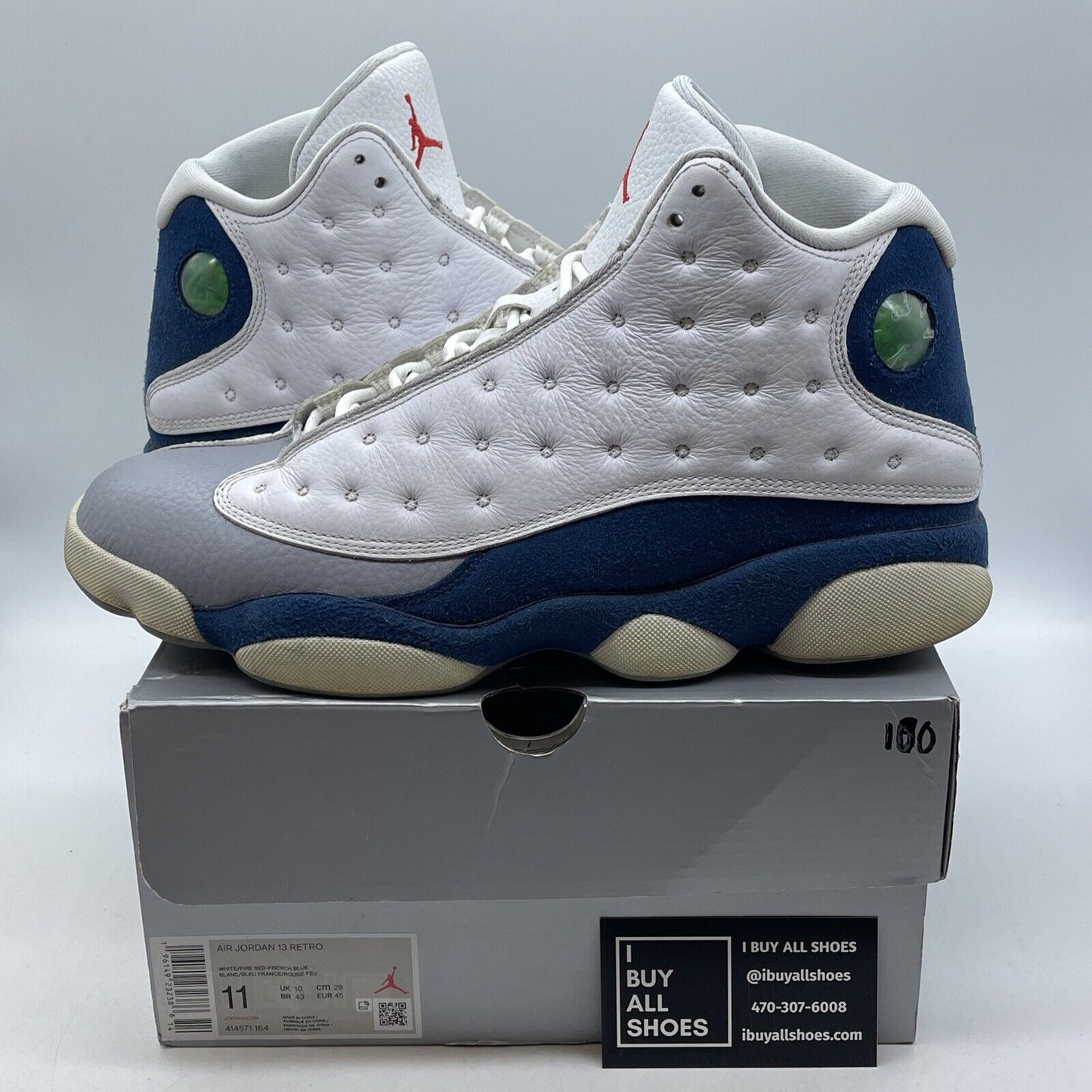 Size 11 - Jordan 13 Retro Mid French Blue Suede Grey White Leather (414571-164)