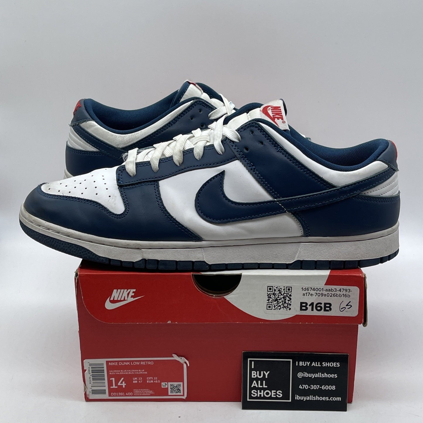 Size 14 - Nike Dunk Low Velarian Blue White Leather (DD1391-400)