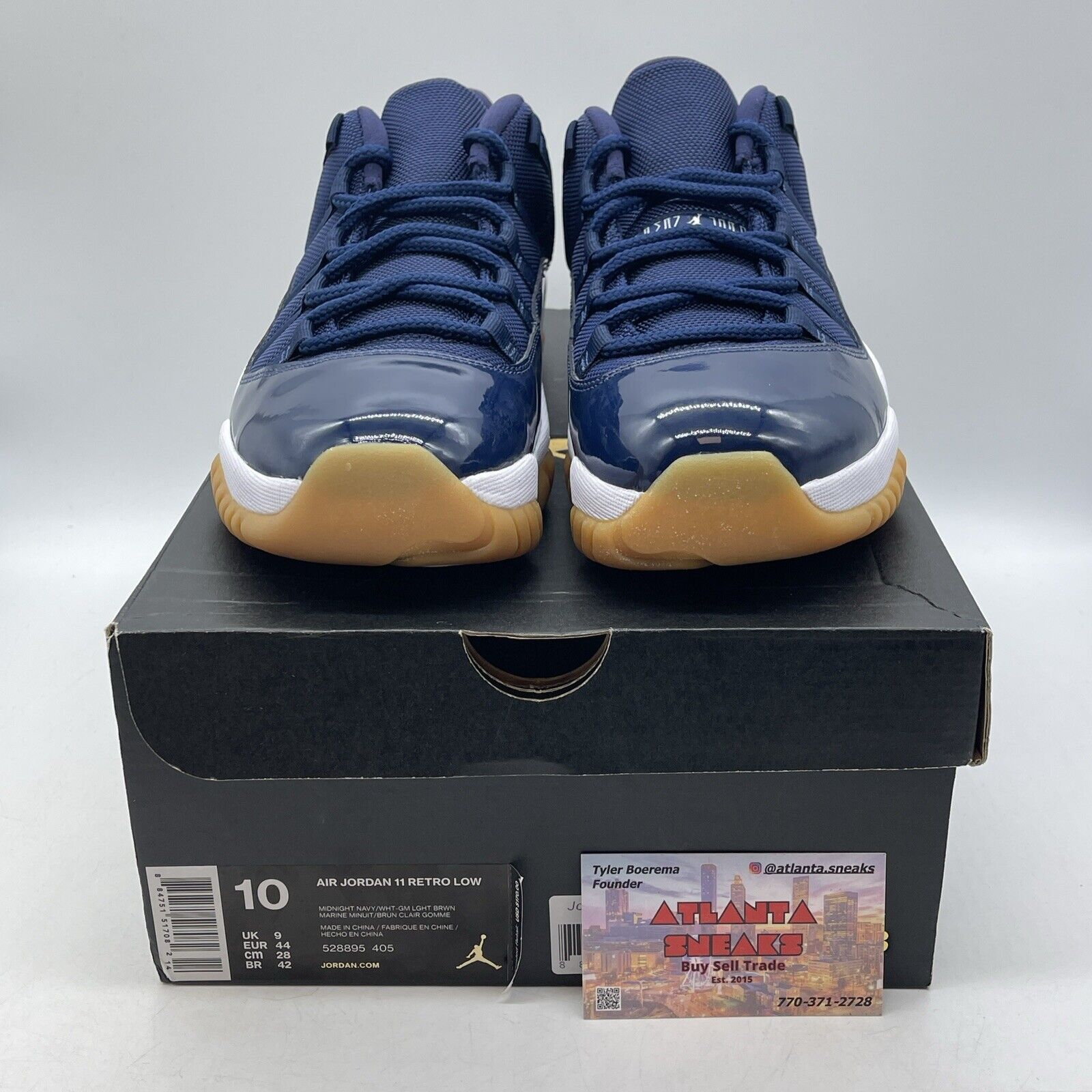 Size 10 - Air Jordan 11 Retro Low Navy Gum White Brown Leather (528895-405)