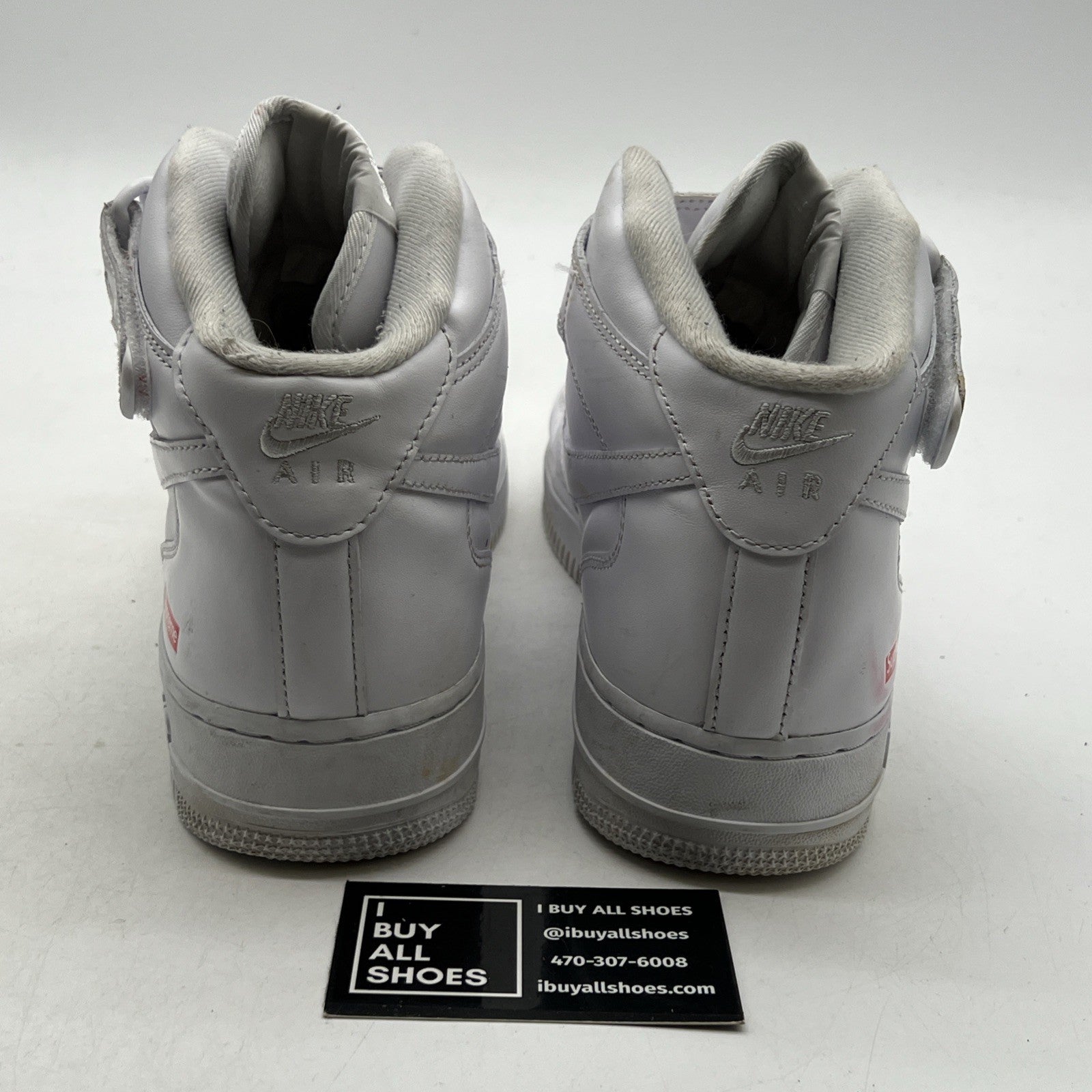 Size 10 - Nike Supreme x Air Force 1 Mid Box Logo - Triple White (FZ8784-100)