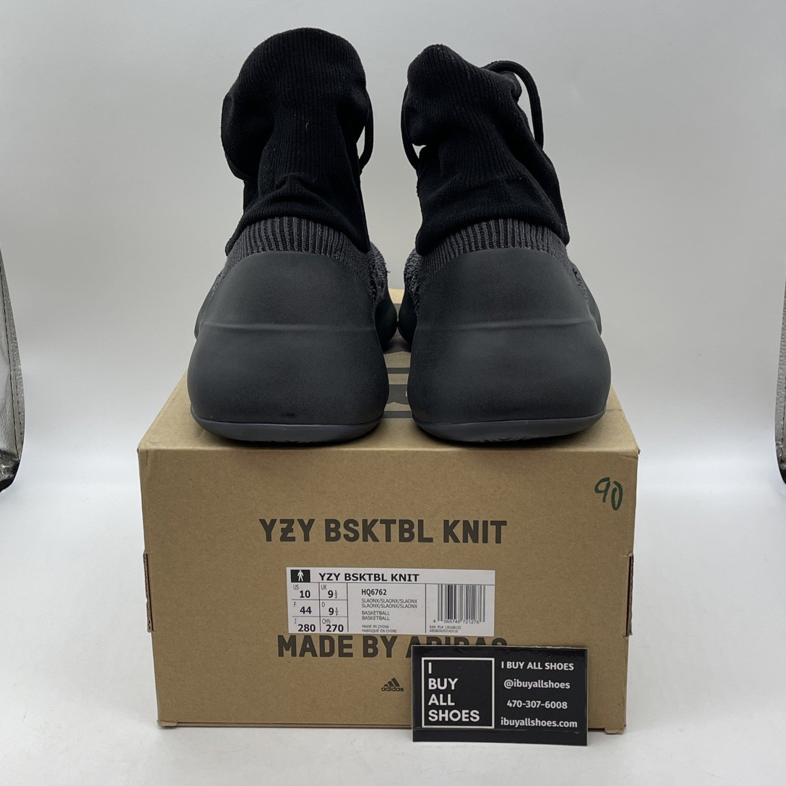 Size 10 - adidas Yeezy Basketball Knit Onyx Black Suede (HQ6762)