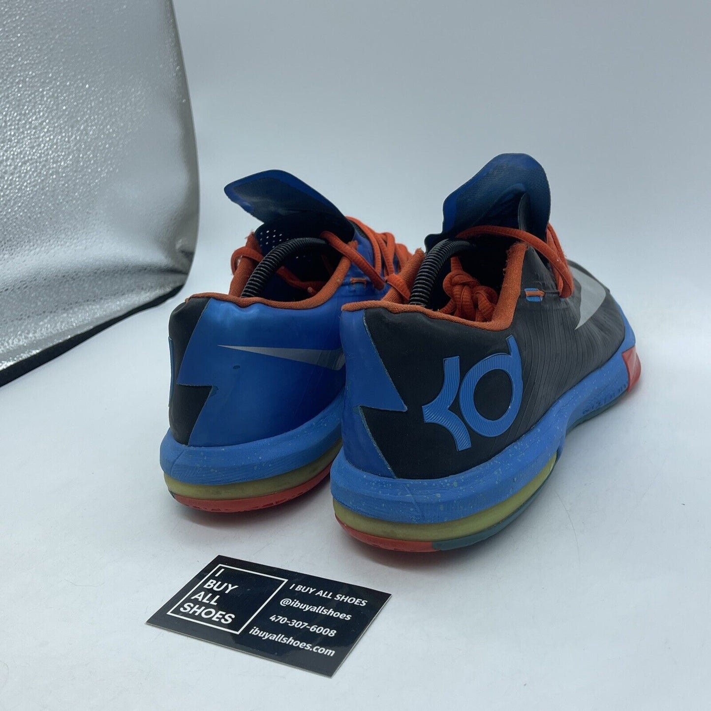 Size 10 - Nike KD 6 Away Black White Blue Orange Leather (599424-004)