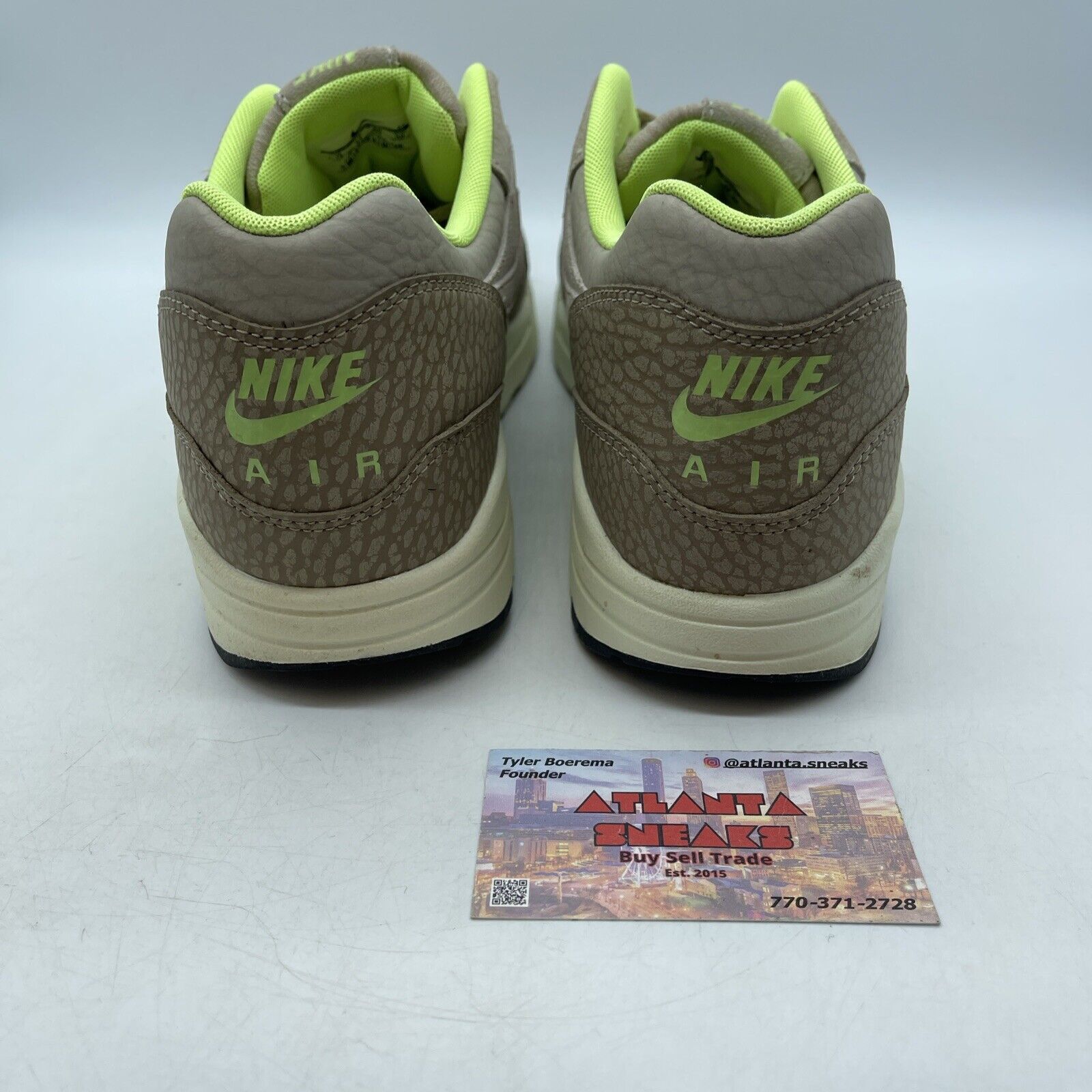 Size 12 - Nike Air Max 1 Prm String Green Tan (512033-203)