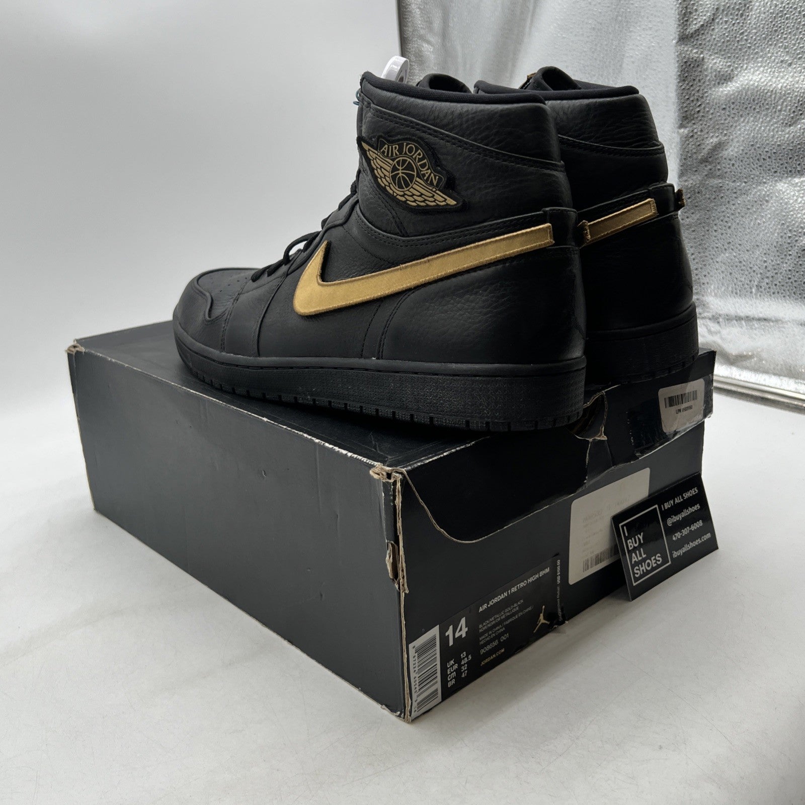 Size 14 - Air Jordan 1 Retro 2017 High BHM (908656-001)