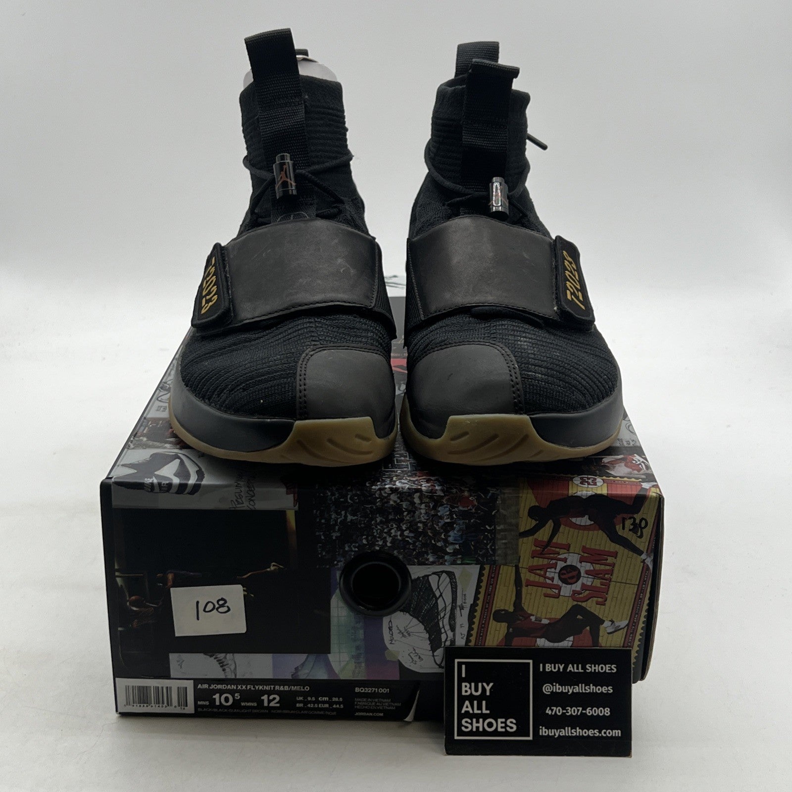 Size 10.5 - Carmelo Anthony x Rag & Bone x Air Jordan 20 Retro Flyknit Black