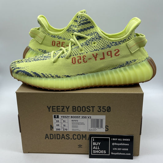 Size 10 - adidas Yeezy Boost 350 V2 Low Semi Frozen Yellow Suede (B37572)
