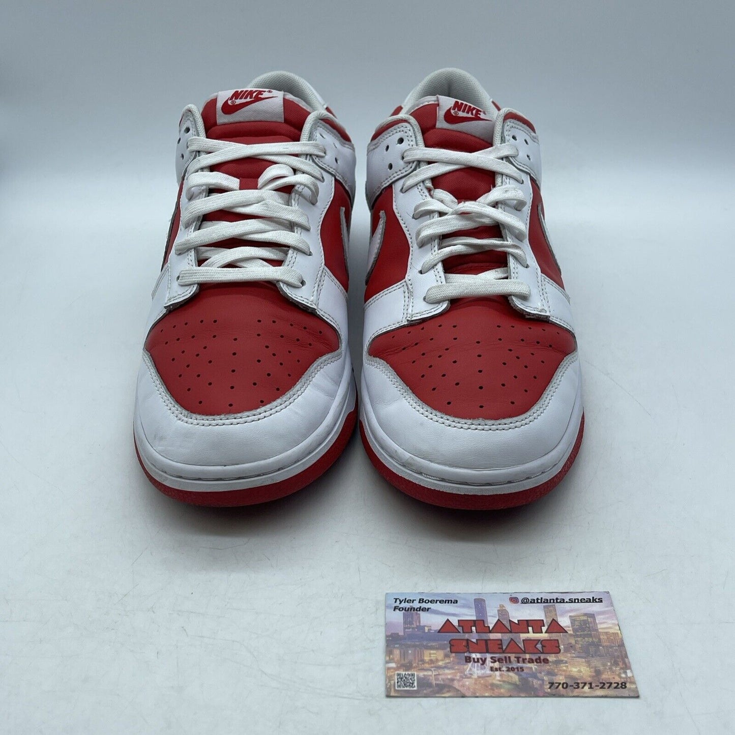 Size 12 - Nike Dunk Low Championship Red White Red Leather (DD1391-600)