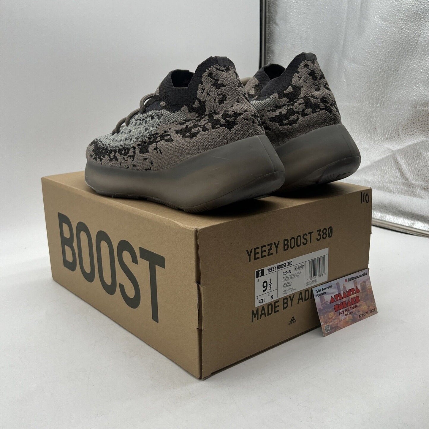 Size 9.5 - adidas Yeezy Boost 380 Stone Salt Grey Black (GZ0472)