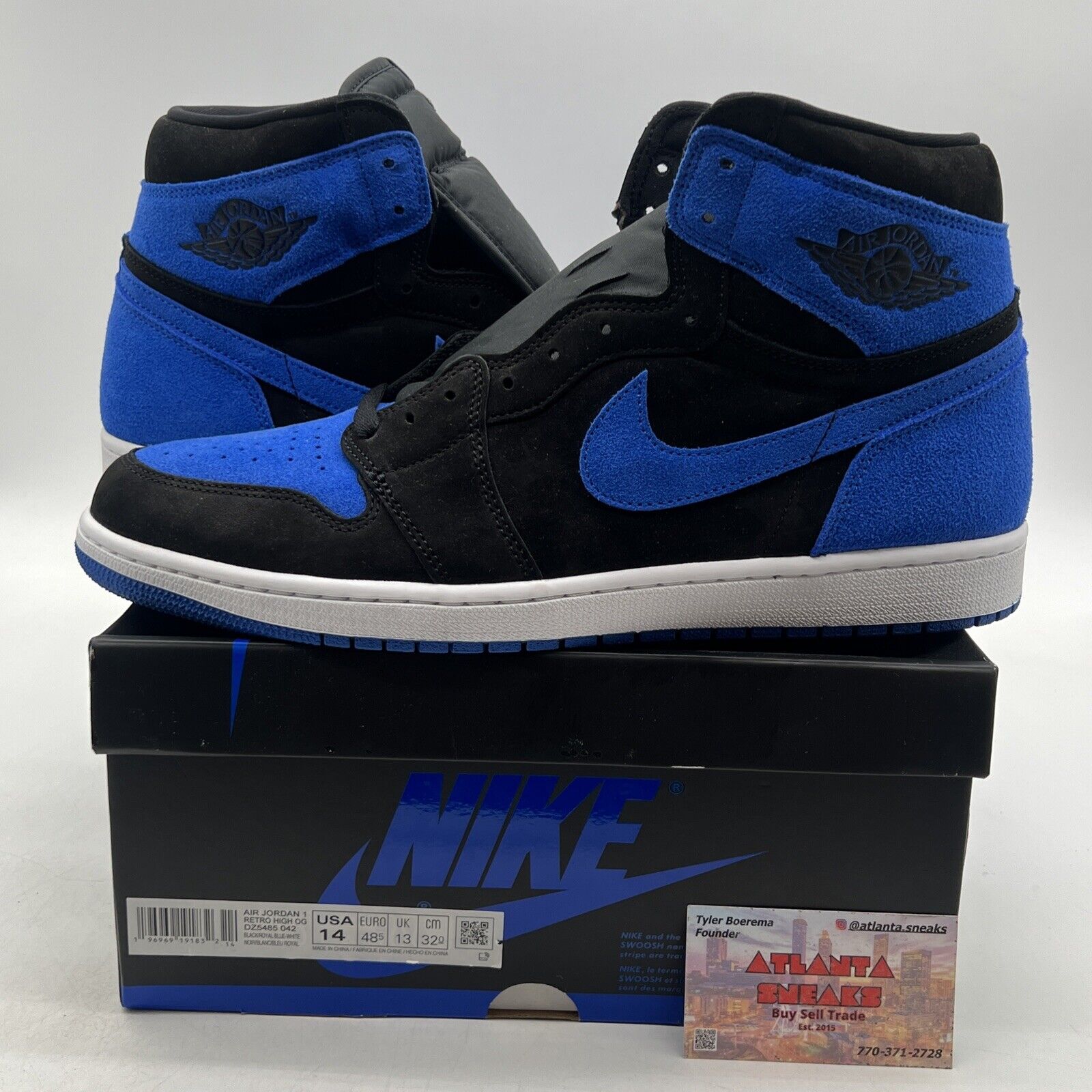 Size 14 - Jordan 1 Retro OG High Royal Reimagined Black White (DZ5485-042)