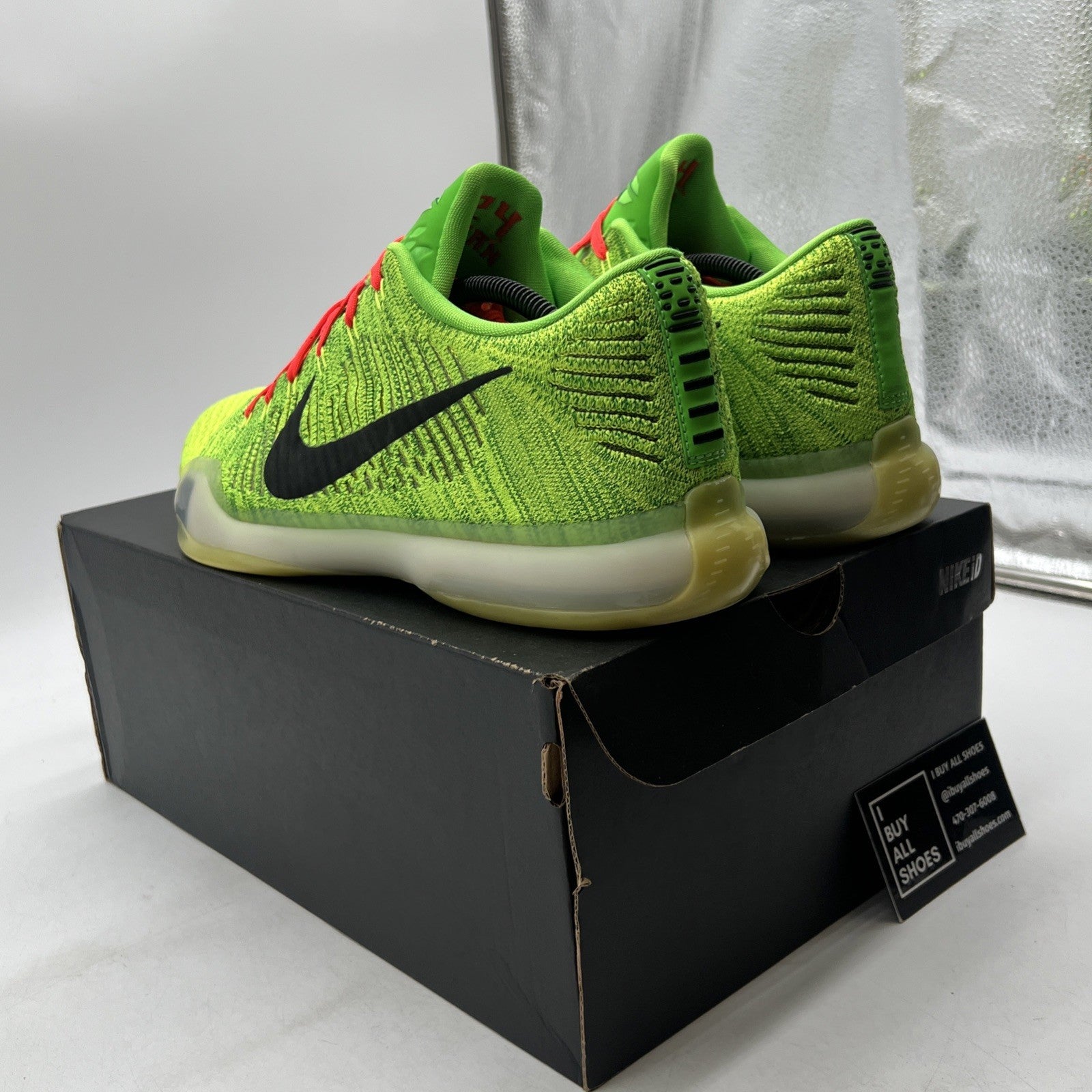 Size 12 - NIKE KOBE X 10 ELITE LOW ID "GRINCH" XMAS (802817-901)