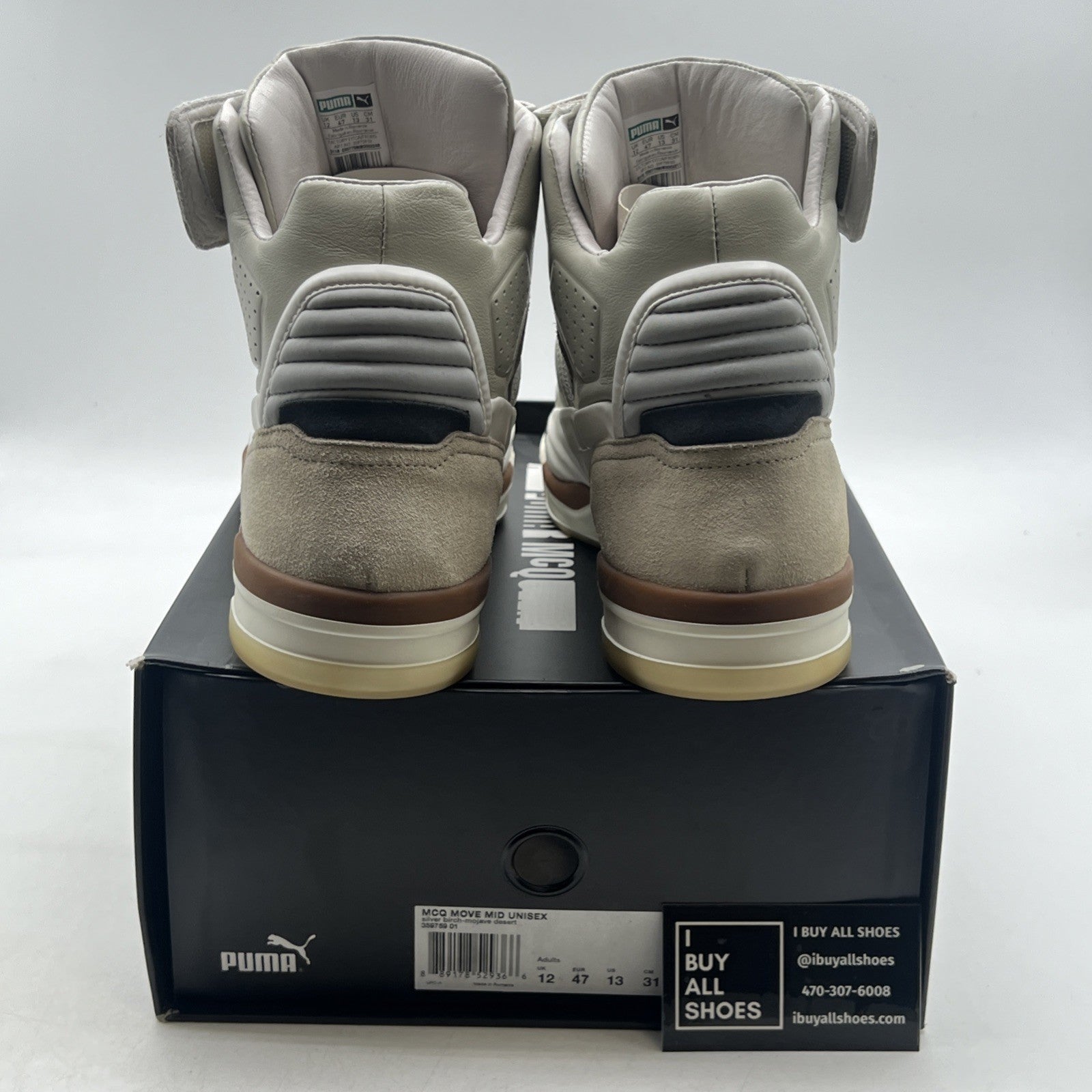 Size 13 - PUMA Move Mid x Alexander McQueen Silver Birch/Mojave Desert
