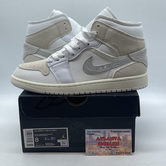 Size 8 - Air Jordan 1 SE Craft Mid Inside Out - White Sail Suede (DM9652-120)