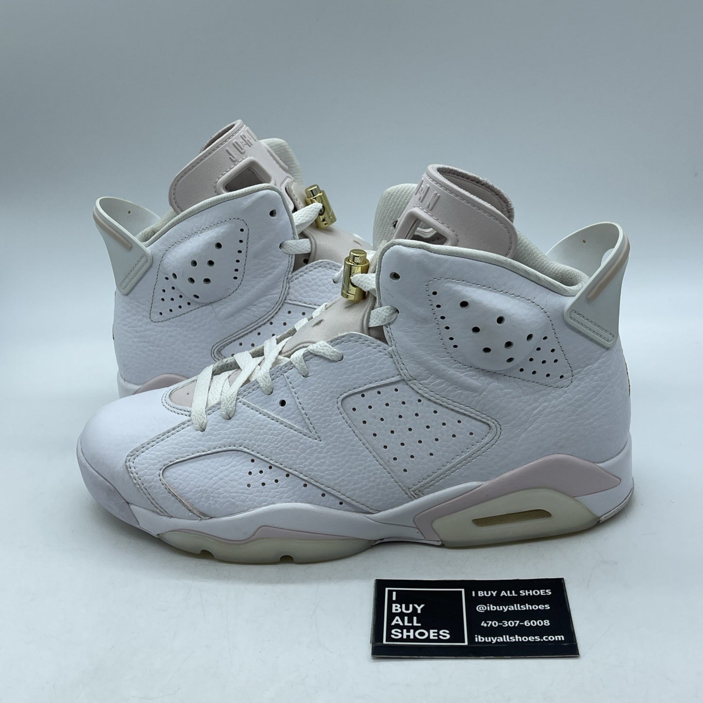 Size 11W - Air Jordan 6 Retro Gold Hoops White Pink Leather (DH9696-100)