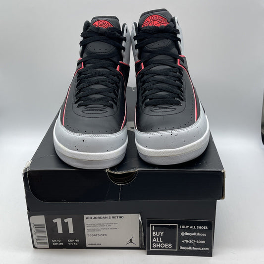 Size 11 - Air Jordan 2 Retro Infrared 23 Black Grey Leather (385475-023)