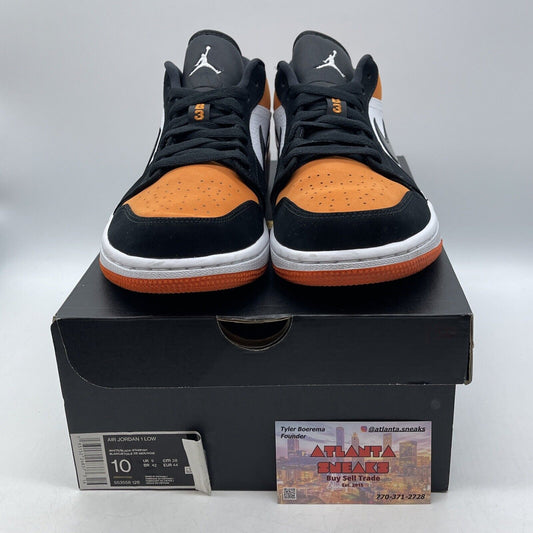 Size 10 - Air Jordan 1 Low Shattered Backboard Orange Black Suede (553558-128)