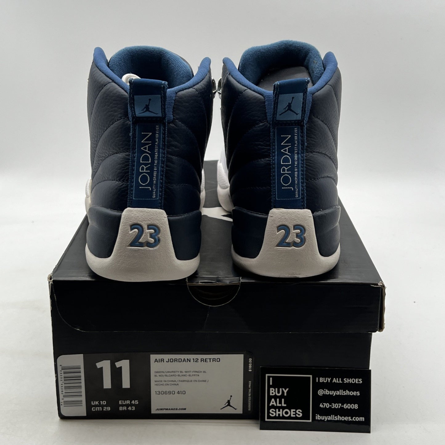 Size 11 - Air Jordan 12 Retro 2012 Obsidian (130690-410)
