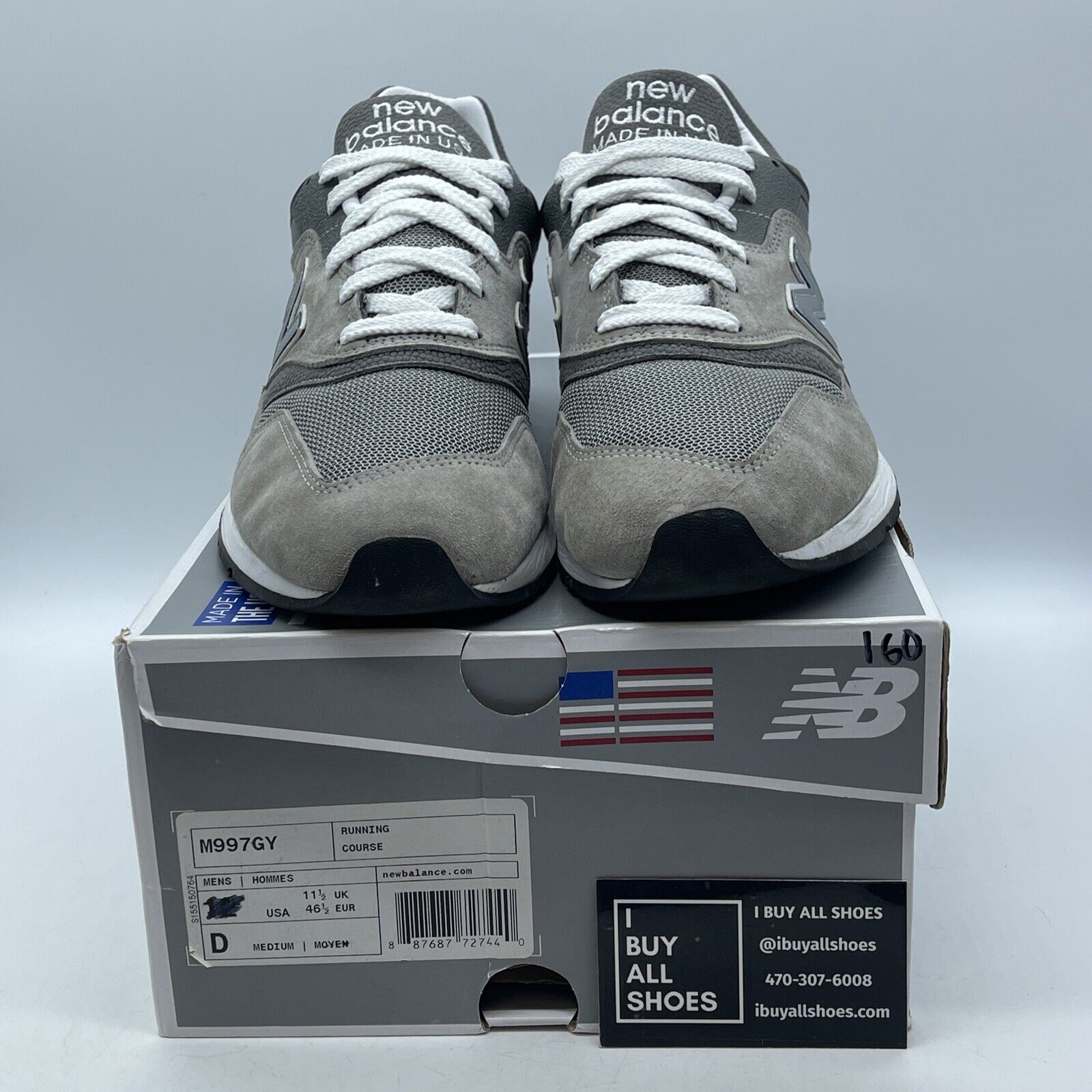 Size 11 - New Balance 997 Made In USA Grey White Suede Leather (M997GY)