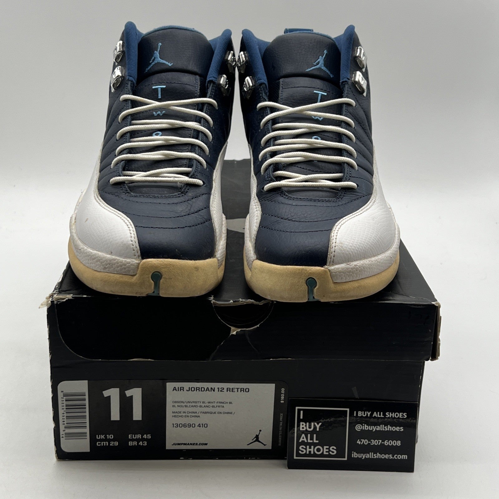 Size 11 - Air Jordan 12 Retro 2012 Obsidian (130690-410)