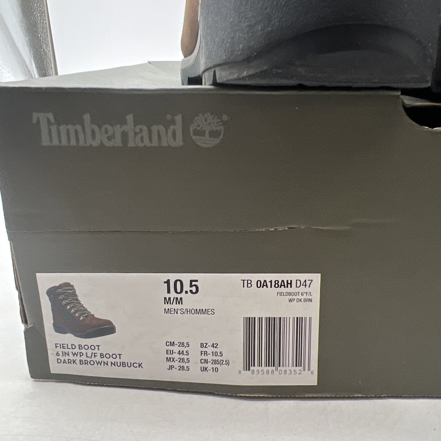 Size 10.5 - Timberland 6" Field Boot Brown (TB0A18AHD47) Snow Rain Boots