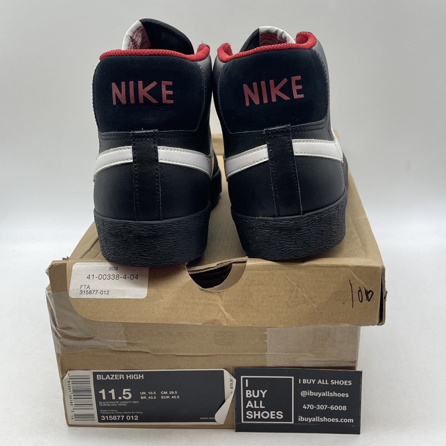 Size 11.5 - Nike Blazer High Black (315877-012)