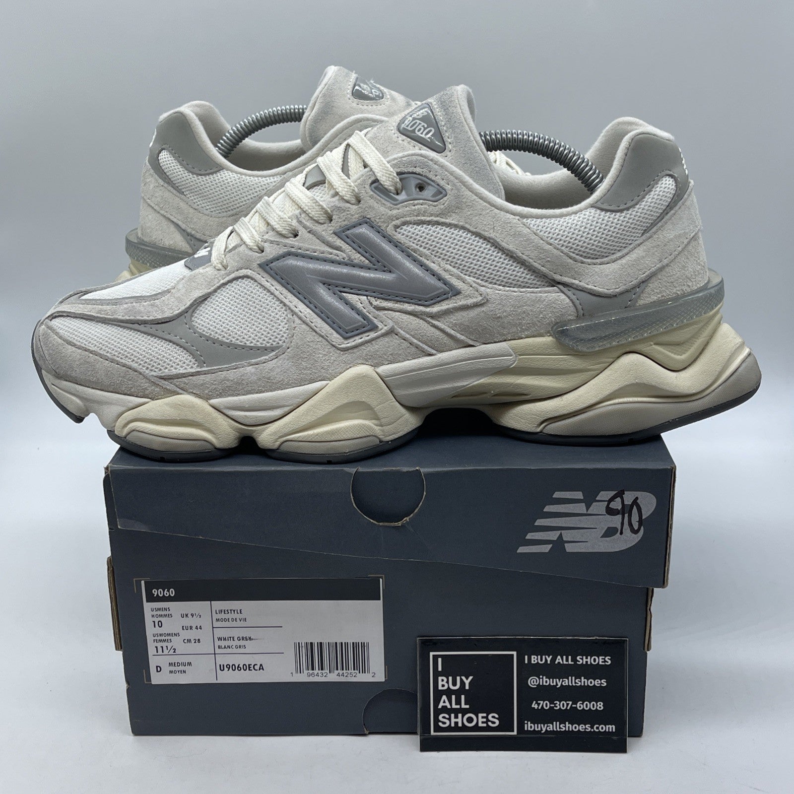 Size 10 - New Balance 9060 Sea Salt Concrete Grey Suede Leather (U9060ECA)