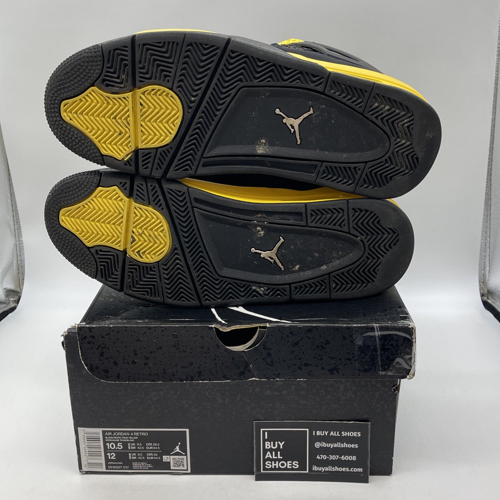 Size 10.5 - Jordan 4 Retro Mid Thunder Yellow Black White Suede (DH6927-017)