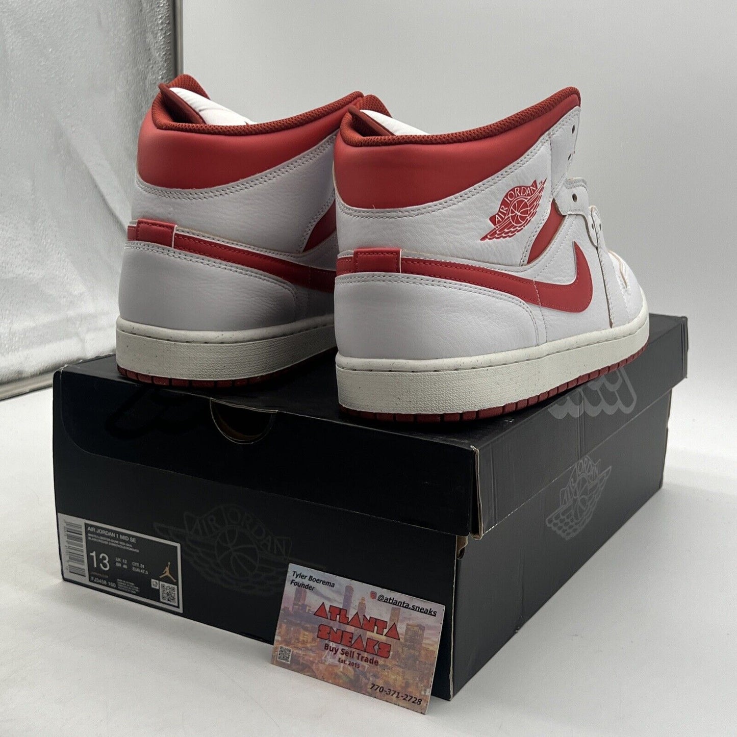 Size 13 - Nike Air Jordan 1 Mid SE White Lobster-Dune Red-Sail (FJ3458-160)