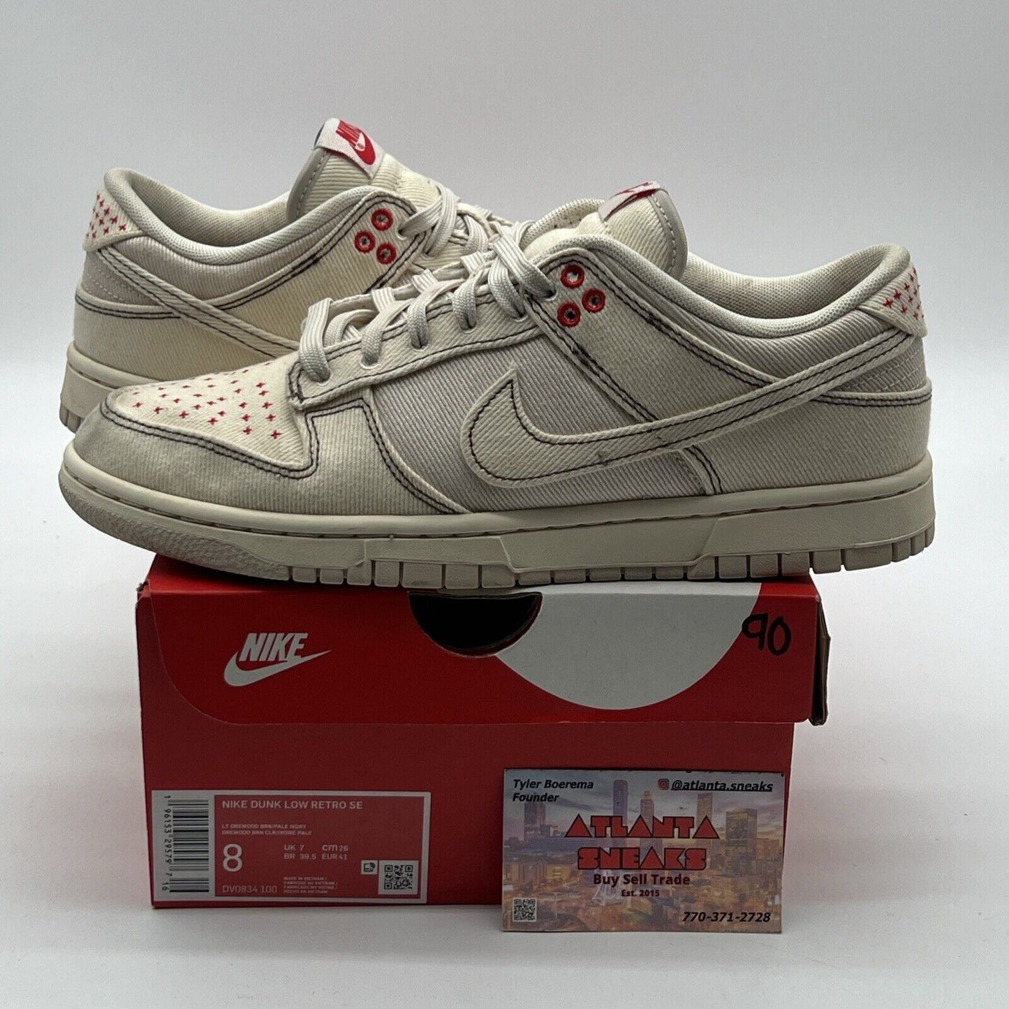 Size 8 - Nike Dunk Low Sashiko - Light Orewood Brown 2023 Suede (DV0834-100)