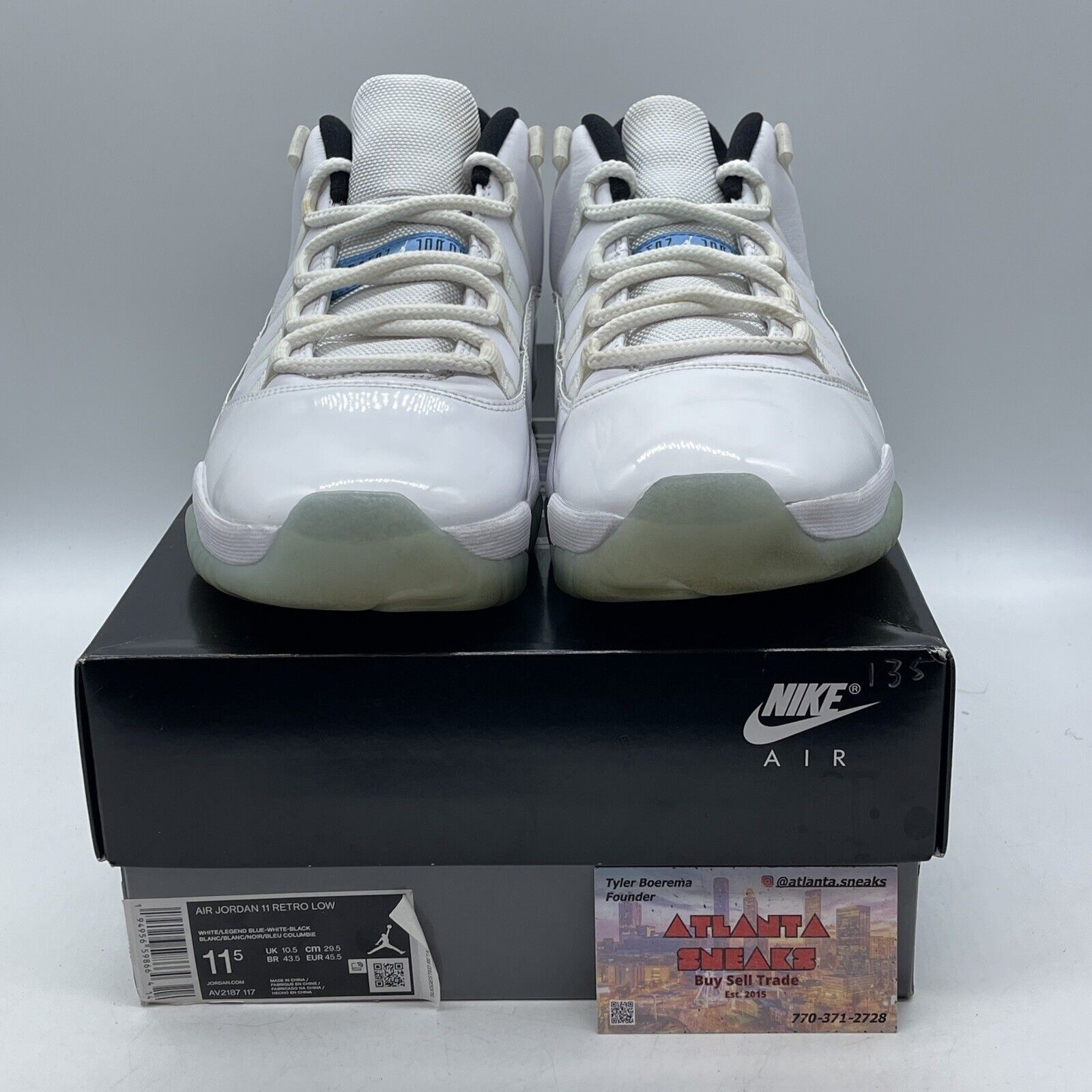 Size 11.5 - Jordan 11 Retro Low Legend Blue Black White Leather (AV2187-117)