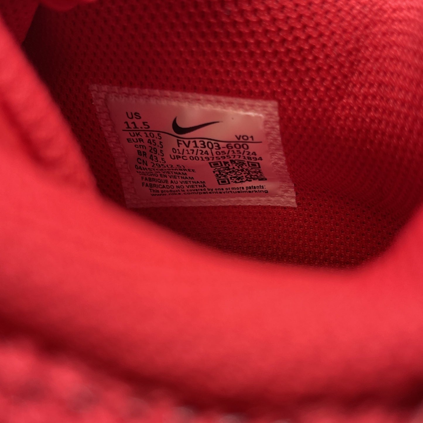 Size 11.5 - Nike Ja 1 TB Basketball Shoes University Red White (FV1303-600)