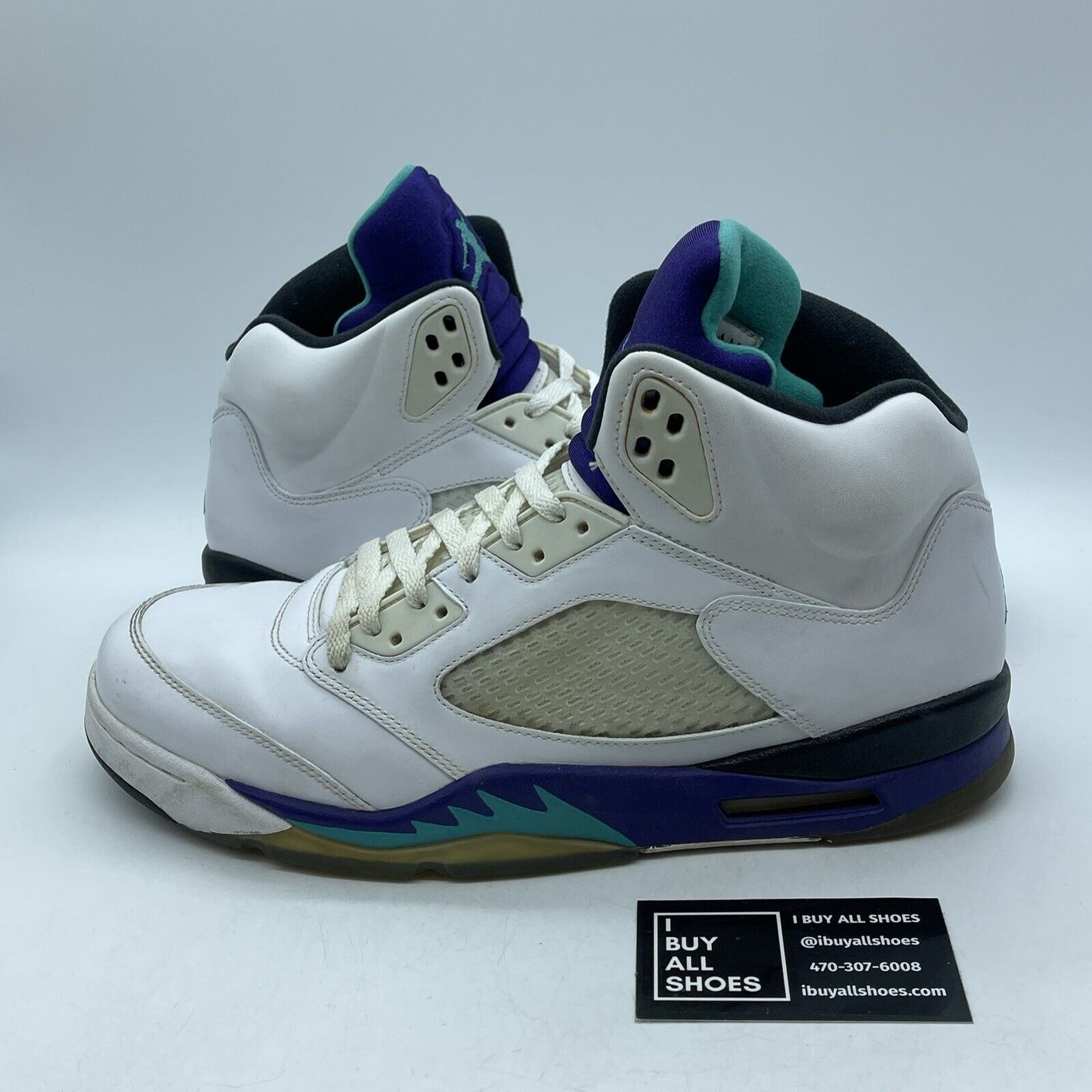 Size 12 - Jordan 5 Retro Grape 2013 White Blue Purple Leather Suede (136027-108)