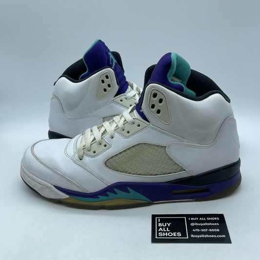Size 12 - Jordan 5 Retro Grape 2013 White Blue Purple Leather Suede (136027-108)