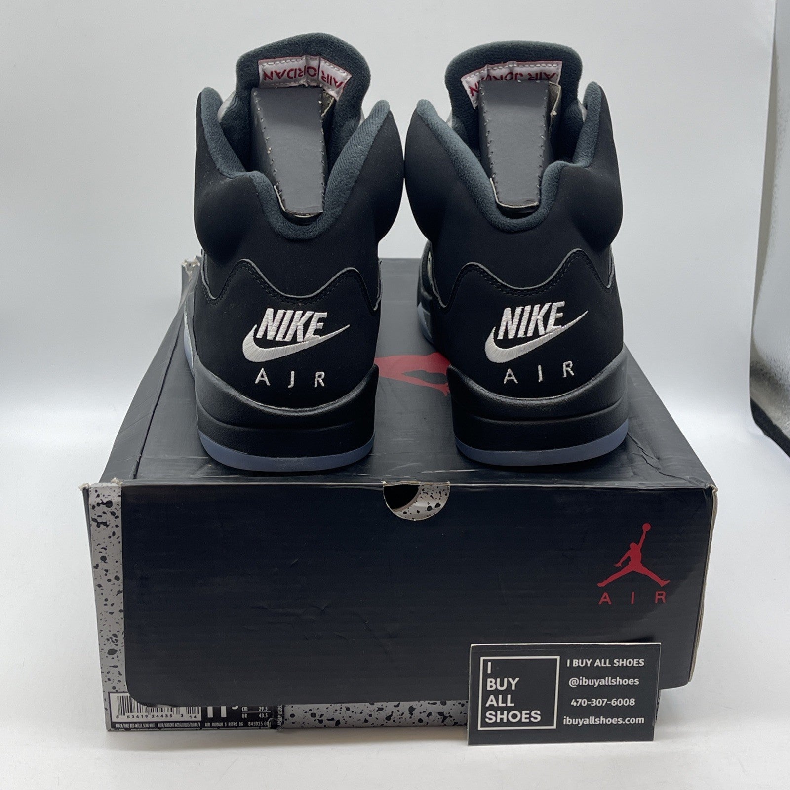 Size 11.5 - Jordan 5 OG Mid Metallic Silver Black Suede (845035-003)