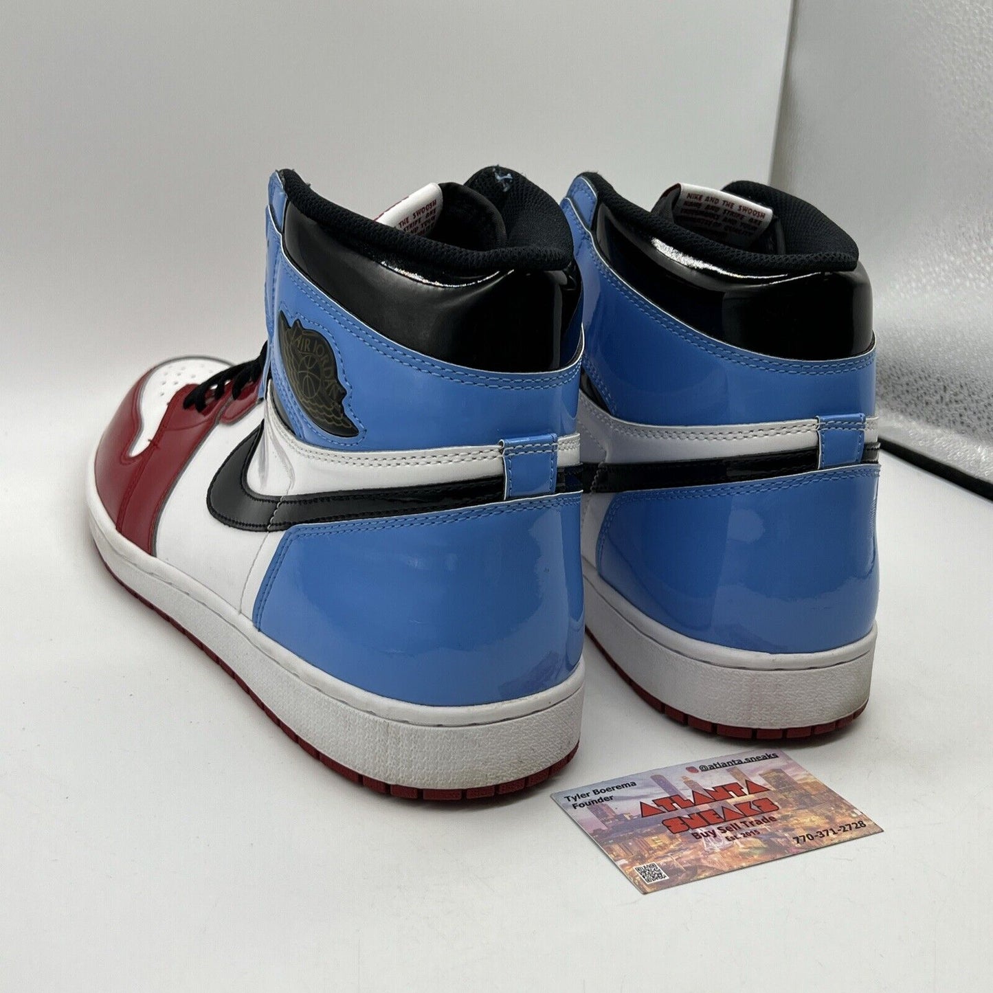 Size 14- Jordan 1 Retro OG High Fearless White Blue Leather Black (CK5666-100)