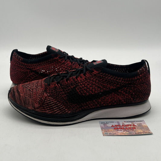 Size 12 - Nike Flyknit Racer Fire Rooster Red White Black (526628-608)